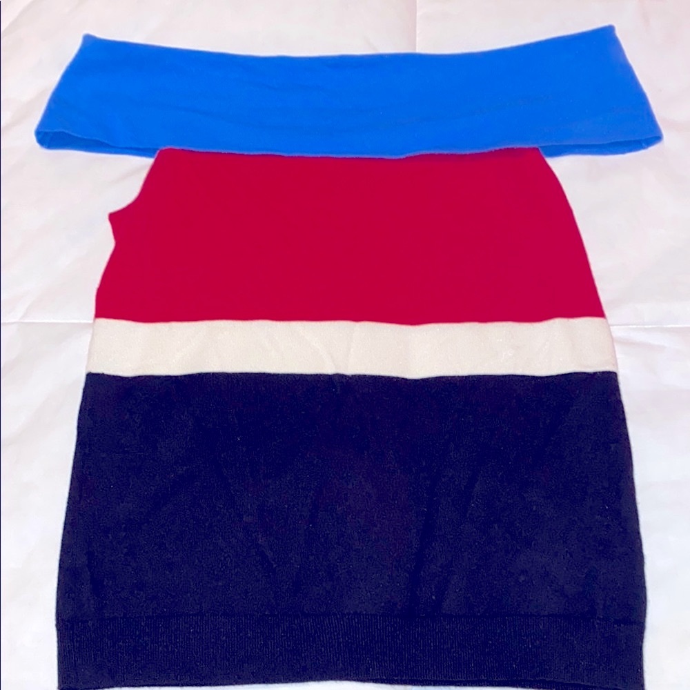 Lauren Ralph Lauren Red and Blue Petite Top